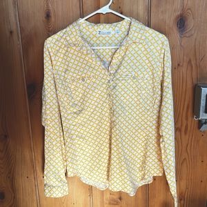 7th Avenue New York button up down shirt. With button up sleeves. Size small